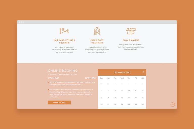 Benibana Beauty Hub Website: Booking System